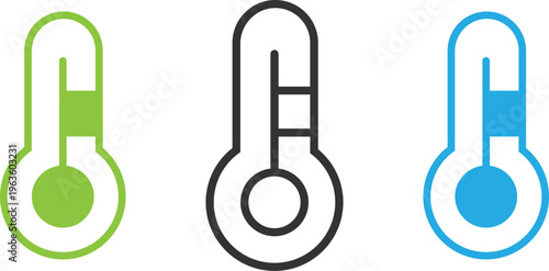 Temperature and Weather Outline Vector