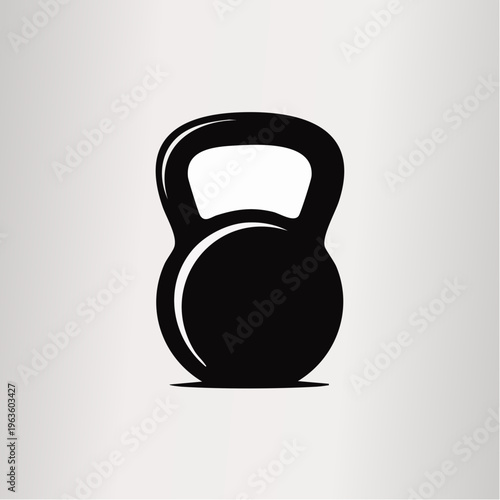 Black kettlebell icon silhouette fitness weight training equipment