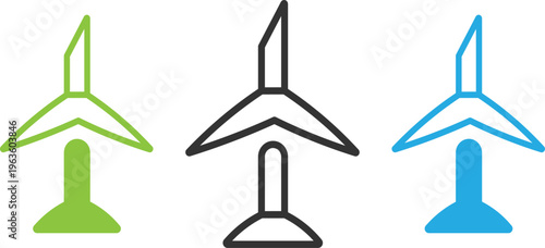 Renewable Energy and Eco Power Outline Vector