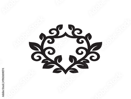Regal elegant leafy crest for sophisticated family crests and luxury branding