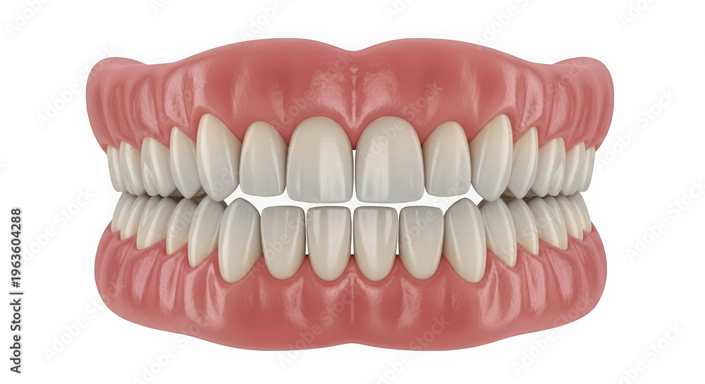 Fototapeta premium Human dentures full set isolated on transparent background