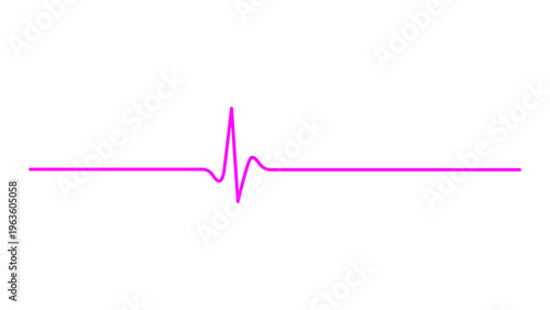 Vibrant Magenta Heartbeat ECG Line Isolated on White Background - Medical and Health Concept