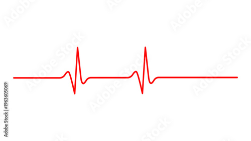 Dynamic Red Heartbeat Line on White Canvas: Essential Medical Symbol for Health and Life Monitoring