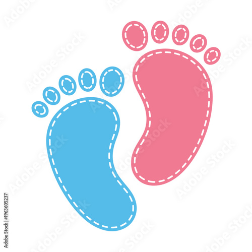 Gender Reveal Boy and Girl Flat Icon Set Representing Pregnancy Announcement and Baby Shower Celebration Concepts for Modern Party Planning and Invitation Design.