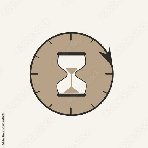 Hourglass Minimalist Wall Art, Time Passing Concept Poster, Life and Patience Symbol, Neutral Aesthetic Decor, Modern Minimal Illustration Design