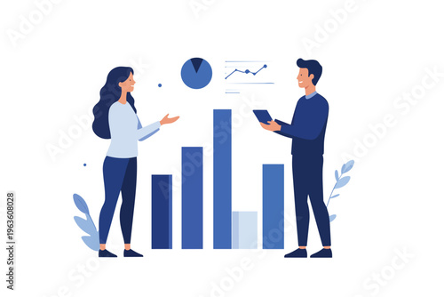 business people with graph