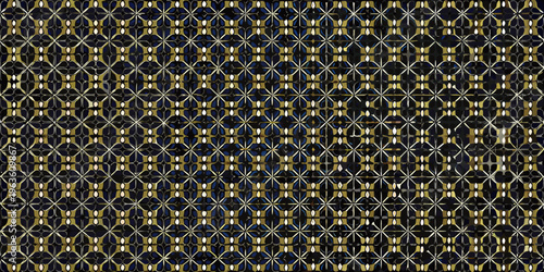 Intricate geometric pattern featuring dark and gold tessellated shapes