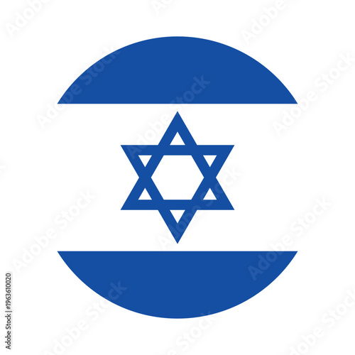 Flag of Israel round icon.