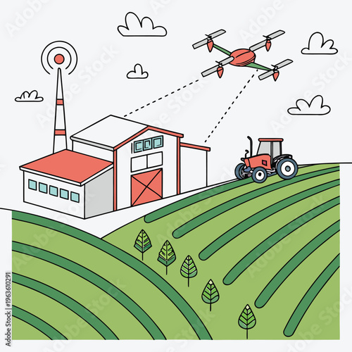 WebModern Smart Farming Concept with Digital Agriculture and IoT Farm Technology