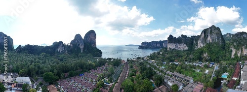 Bild auf Leinwand Tropical nature landscape southern Krabi Thailand drone panorama