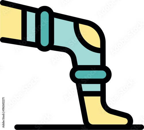 Orthopedic knee brace stabilizing leg during physical therapy, promoting recovery and mobility after injury