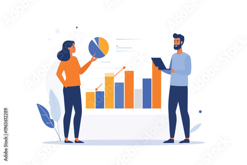 business people with chart