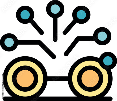 Mars rover exploring planet surface sending data signals to earth
