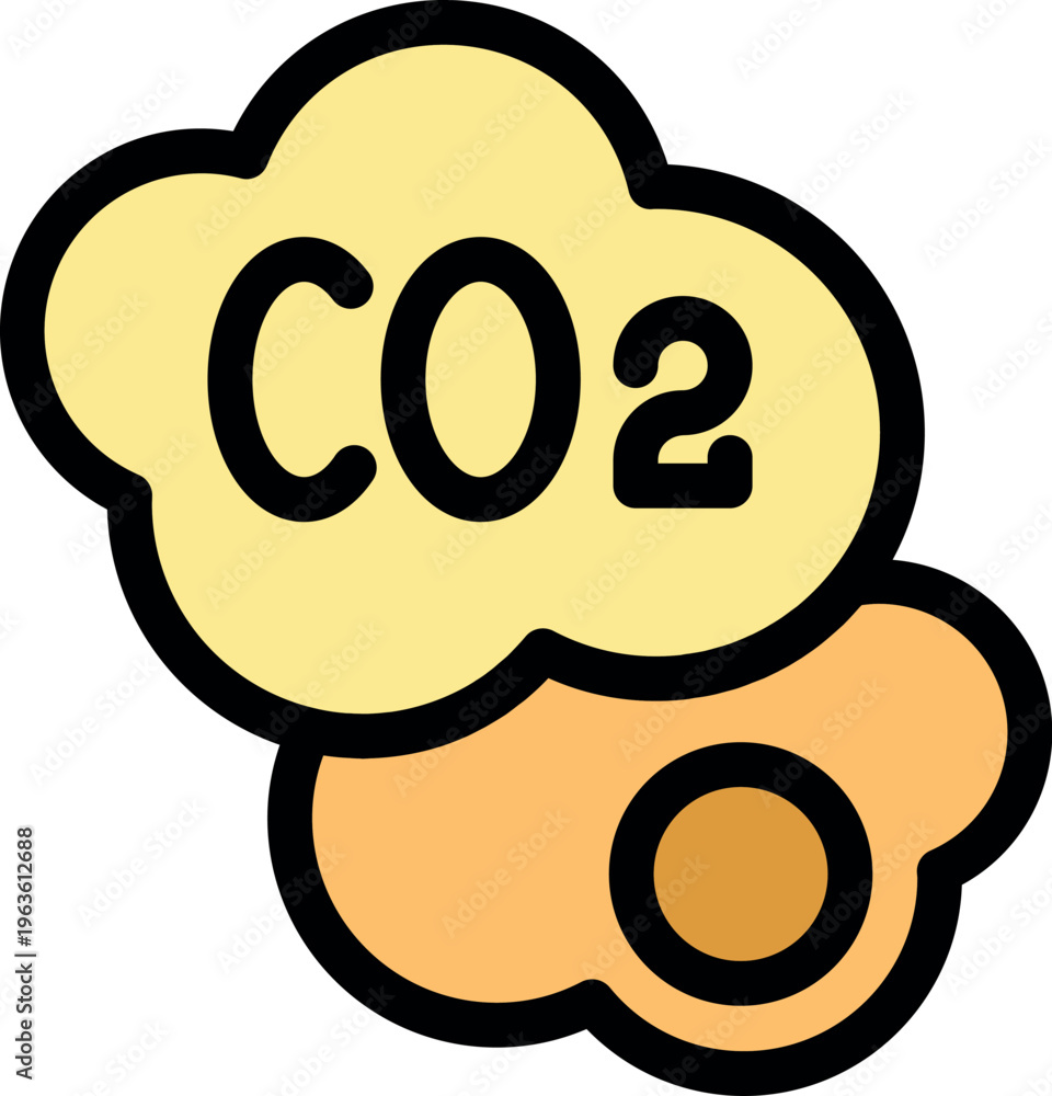 Fototapeta premium Co2 emissions polluting earth's atmosphere, contributing to climate change and environmental damage