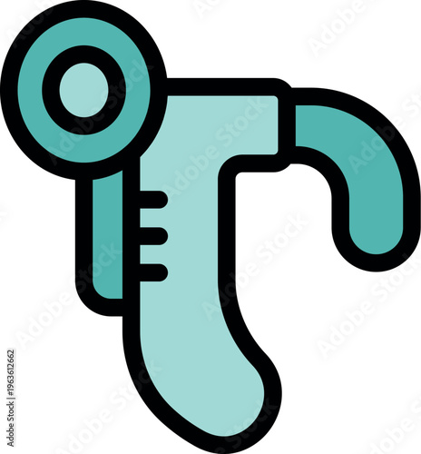 Icon of electric polishing machine with circular head and ergonomic handle, ideal for polishing tasks