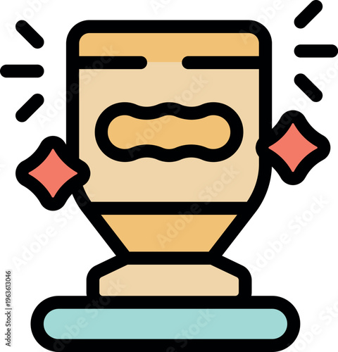 Illustration of a sparkling clean urinal, emphasizing hygiene, restroom sanitation, and a fresh environment