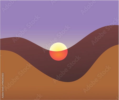 Minimalist Sunset Landscape