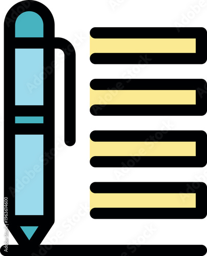 Checklist with pen completing tasks, taking notes, or writing survey answers