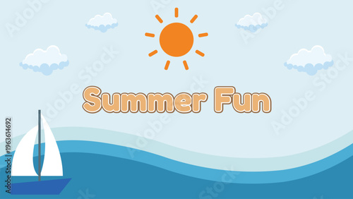 Sailing Adventure With Bright Sun And Blue Waves For Summer Recreation