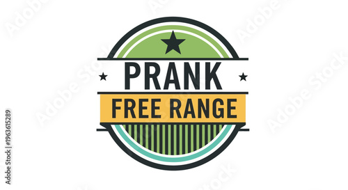 Minimalist green circle Prank Free Range logo symbol