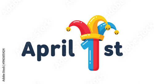April Fools' Day jester hat logo symbol vector