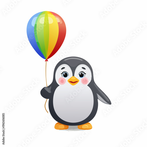 Pinguin mit Luftballon