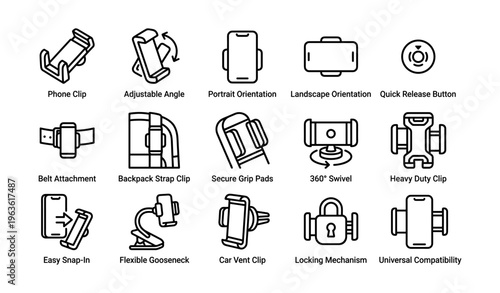 Versatile phone mounts: clips, angles, orientations, and attachments