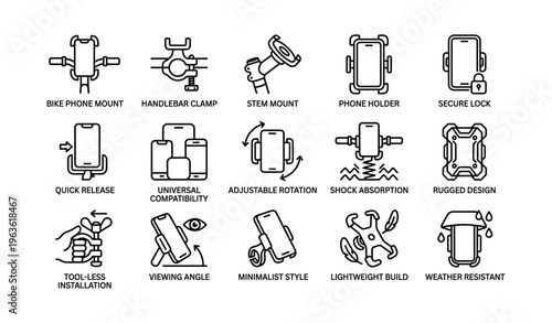 Versatile bike phone mounts with secure lock and adjustable features