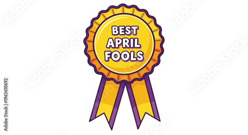 Best April Fools award ribbon icon symbol vector