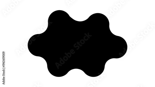 Minimalist black blob vector icon, organic liquid splash shape, abstract fluid silhouette element for modern graphic design and branding
