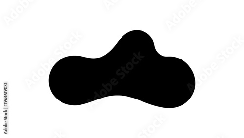 Minimalist black organic blob vector, abstract fluid shape silhouette, modern liquid amoeba element for graphic design and branding