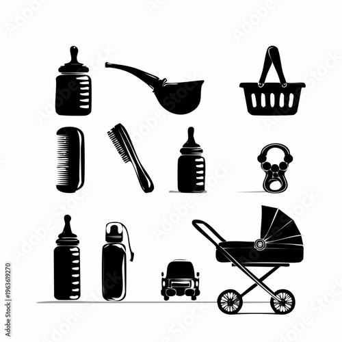 Baby Products and Accessories Illustration Collection.
