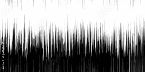 Abstract black and white lines create a textured rhythmic pattern