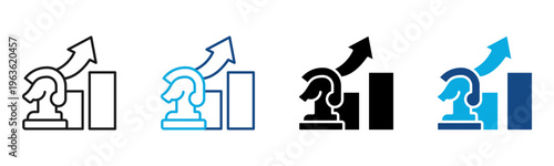 Growth Strategy Icon Multiple Style Vector Illustration