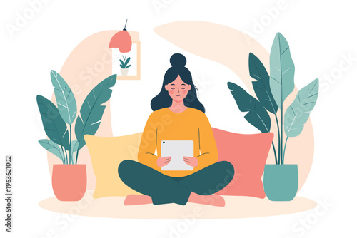 illustration of a woman in a yoga position