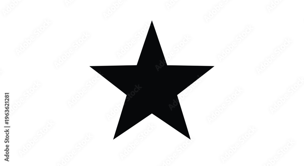 Obraz premium A simple black star shape stands out against a white background silhouette