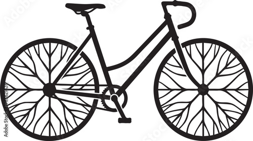 Eco Bicycle Silhouettes Green Transport Icon