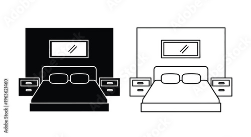Minimalist bed design in black and white a contrasting depiction silhouette