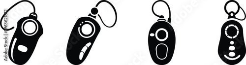 set of four fitness training clicker counters flat design vector illustration