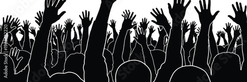 A horde of zombies rising from their graves in a spooky graveyard scene