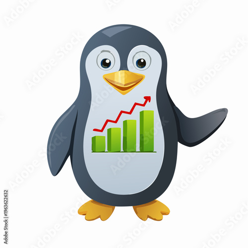 Pinguin mit Diagramm