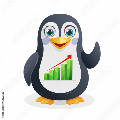 Pinguin mit Diagramm