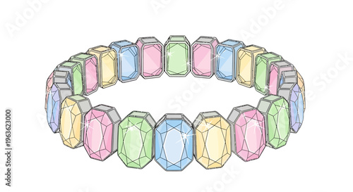 Colorful Gemstone Bracelet with Large Stones.