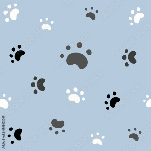 seamless paw print pattern cute pet design