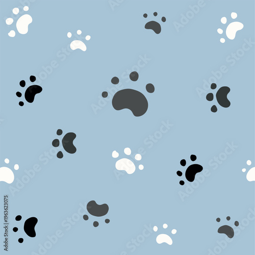 Seamless paw print pattern cute pet design Vector Image