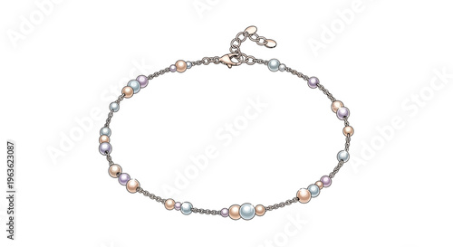 Colorful beaded bracelet with charm.