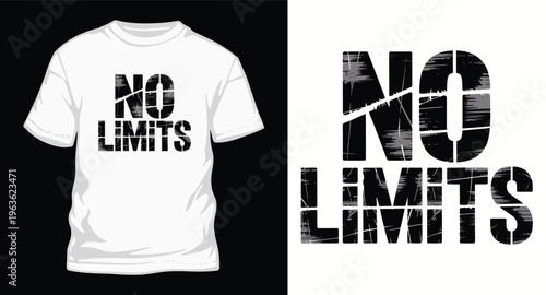 No limits t shirt with bold graphic print