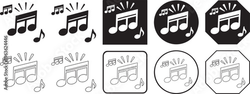 Modern color and black music icon.