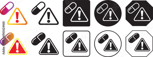 Modern color and black drugs icon.