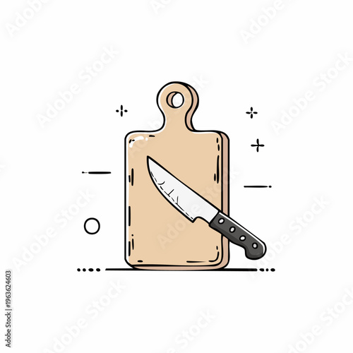 Knife on a Cutting Board.